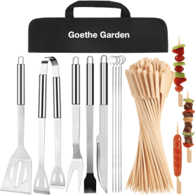 9PCS BBQ Grill Accessories for Top Chef - Professional Grill Tools Set & Basic BBQ Tools for Backyard Restaurant Outdoor Kitchen - Gifts for Fath