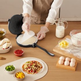 10 Inch Tortilla Press Chapati Maker Roti Dough Maker Heavy Duty Cast Iron (Option: Black)