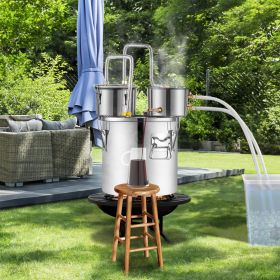 Moonshine Still Water Alcohol Distiller 8Gal W/Thumper Keg & 8W Water Pump (Option: silver)
